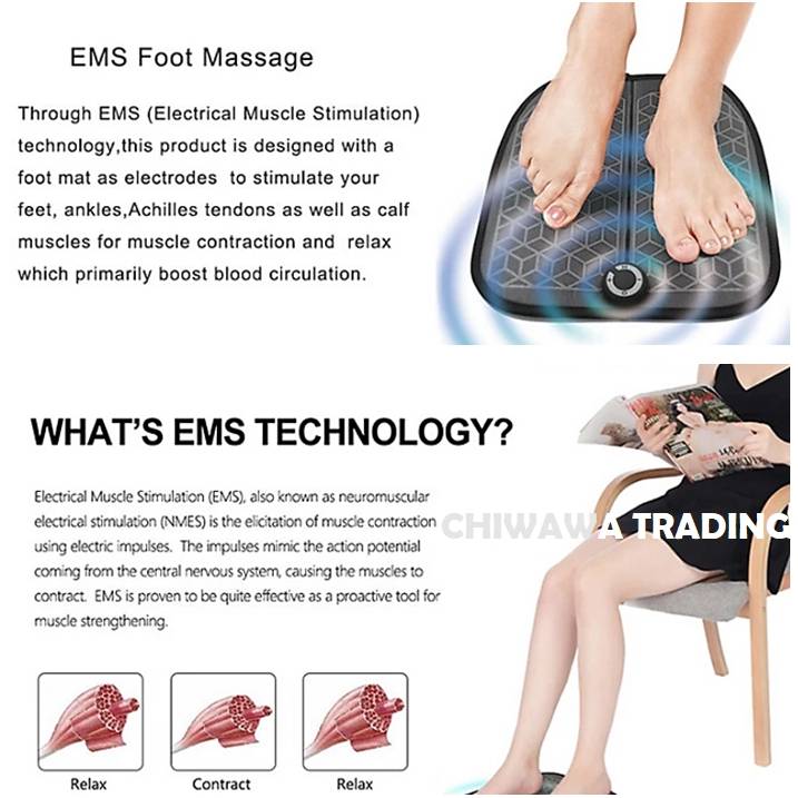 EMS Electric Foot Massager Complete Kit with Remote Control.