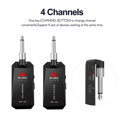 🎸⚡5G Wireless Guitar System Rock with zero limits! 🎶 5.8G fast & stable audio 🔋 Rechargeable & portable 🎛️ Includes Type-C cable Plug in, play loud, stay wireless! 🔥🎤🔌