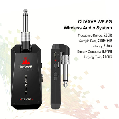 🎸⚡5G Wireless Guitar System Rock with zero limits! 🎶 5.8G fast & stable audio 🔋 Rechargeable & portable 🎛️ Includes Type-C cable Plug in, play loud, stay wireless! 🔥🎤🔌