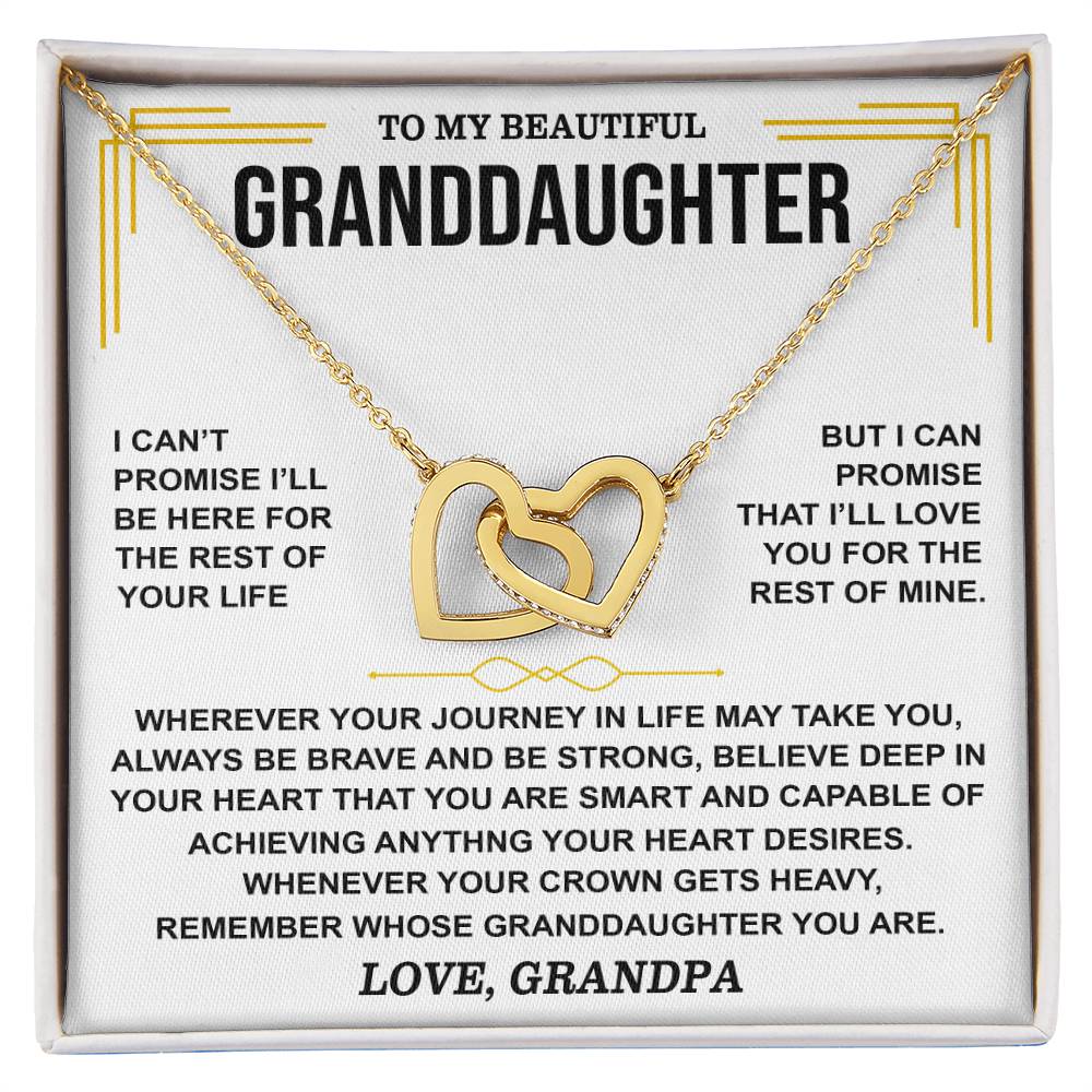 😍To My Beautiful Granddaughter Love Grandpa | Inter Locking Hearts Necklace😍