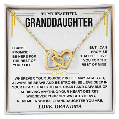 😍To My Beautiful Granddaughter Love Grandma | Inter Locking Hearts Necklace😍