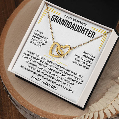 😍To My Beautiful Granddaughter Love Grandpa | Inter Locking Hearts Necklace😍