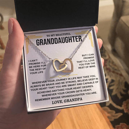 😍To My Beautiful Granddaughter Love Grandpa | Inter Locking Hearts Necklace😍