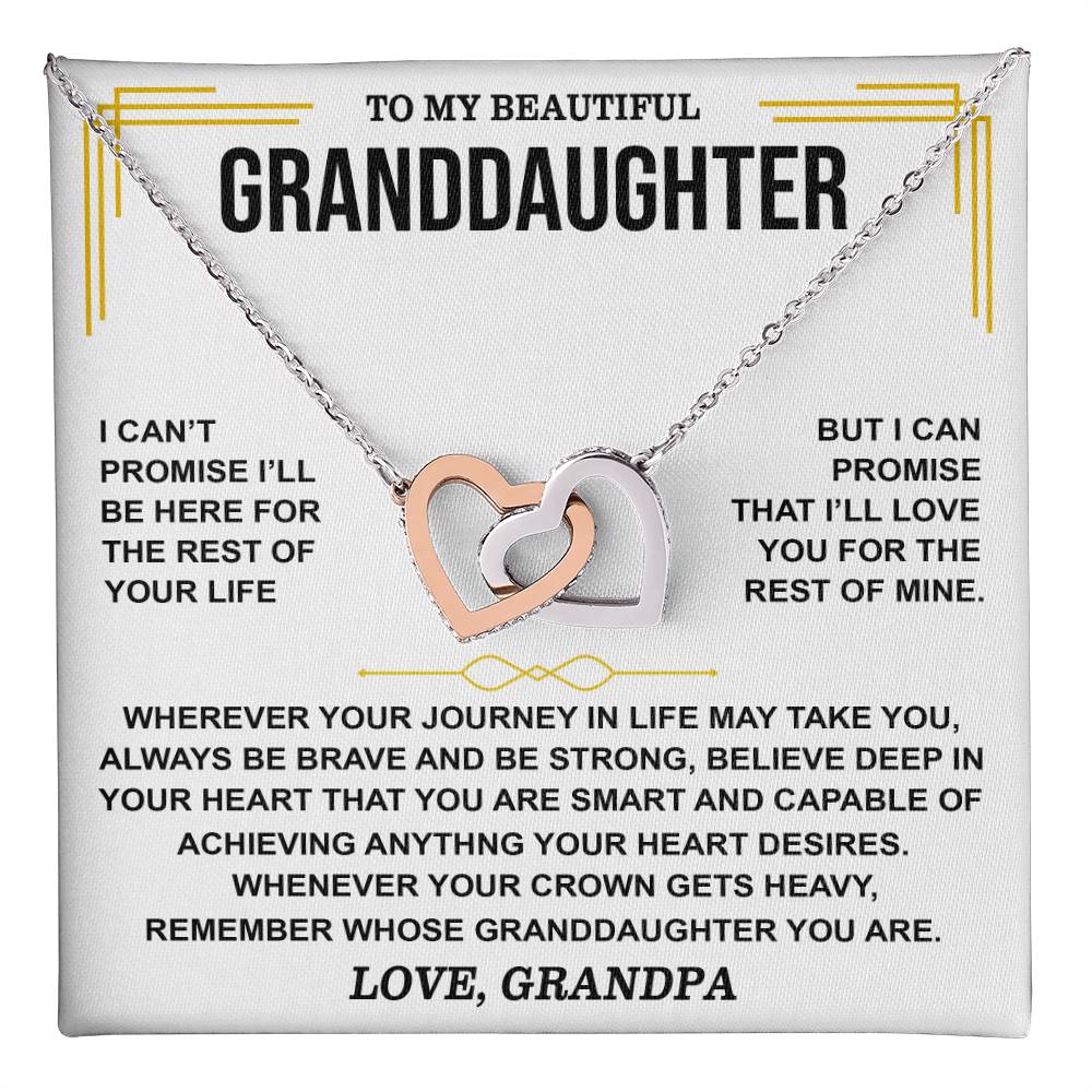 😍To My Beautiful Granddaughter Love Grandpa | Inter Locking Hearts Necklace😍