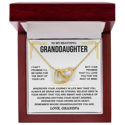 😍To My Beautiful Granddaughter Love Grandpa | Inter Locking Hearts Necklace😍