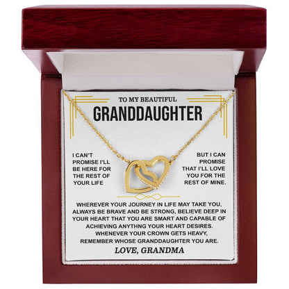 😍To My Beautiful Granddaughter Love Grandma | Inter Locking Hearts Necklace😍