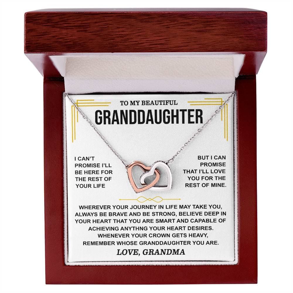 😍To My Beautiful Granddaughter Love Grandma | Inter Locking Hearts Necklace😍