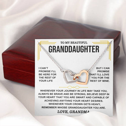 😍To My Beautiful Granddaughter Love Grandma | Inter Locking Hearts Necklace😍