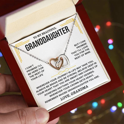 😍To My Beautiful Granddaughter Love Grandma | Inter Locking Hearts Necklace😍