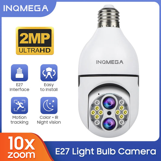 10 X Zoom Light Bulb Security Camera 360